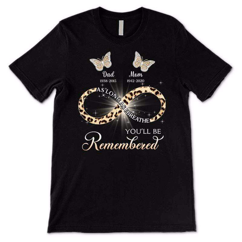 Apparel Always On My Heart Butterfly Infinity Memorial Personalized Shirt
