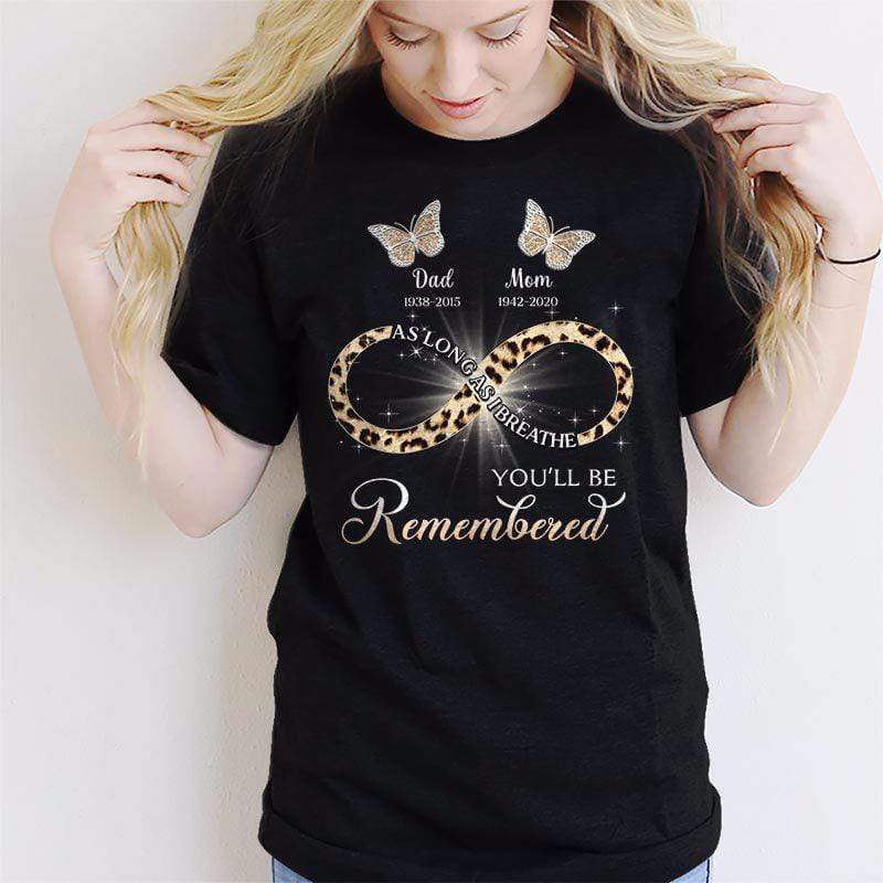 Apparel Always On My Heart Butterfly Infinity Memorial Personalized Shirt