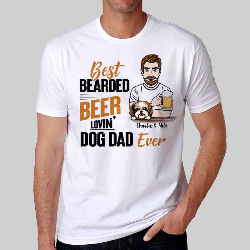 Apparel Bearded Beer Loving Dog Dad Old Man Personalized Shirt