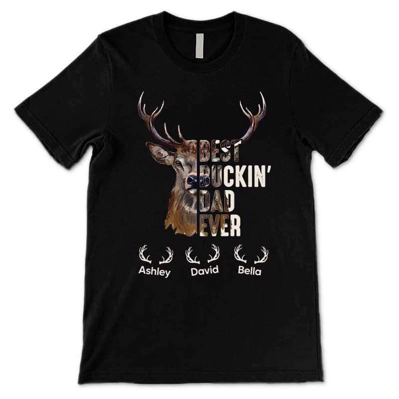 Apparel Best Buckin‘ Dad Grandpa Deer Hunting Personalized Shirt