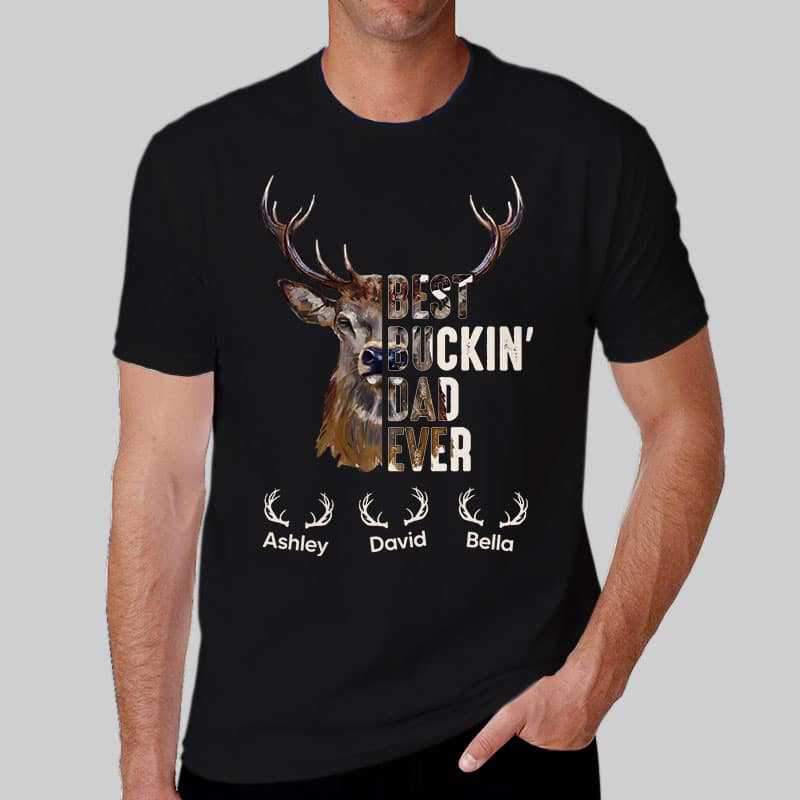 Apparel Best Buckin‘ Dad Grandpa Deer Hunting Personalized Shirt