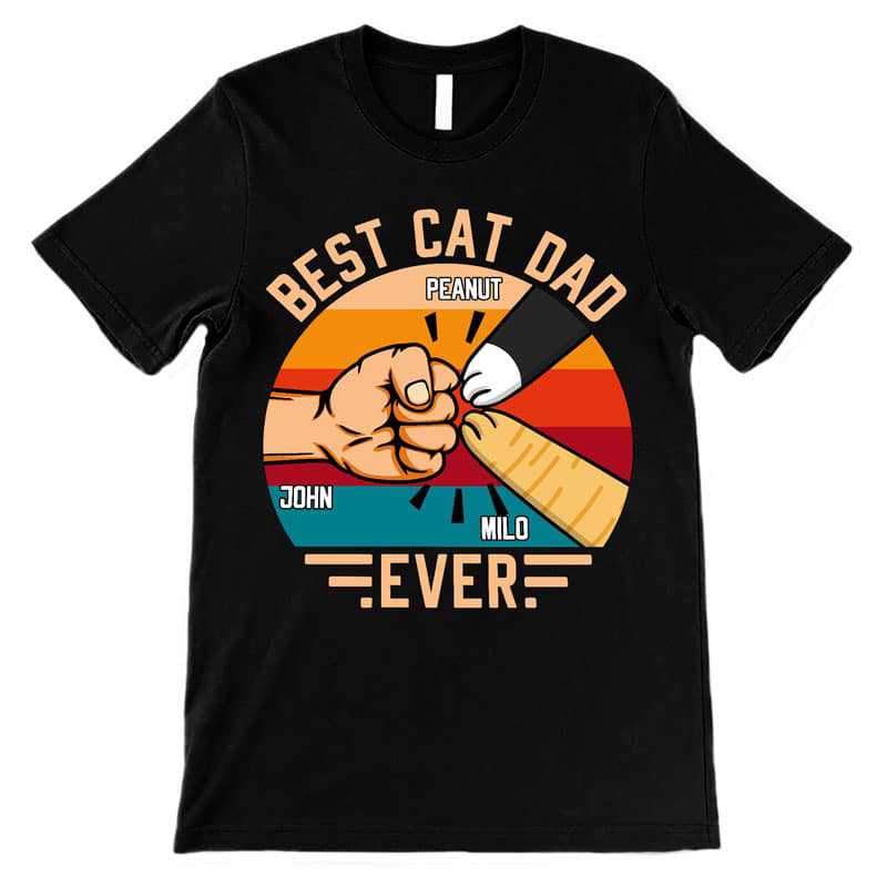 Apparel Best Cat Dad Ever New Retro Personalized Shirt