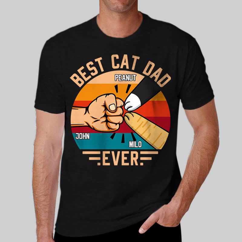 Apparel Best Cat Dad Ever New Retro Personalized Shirt
