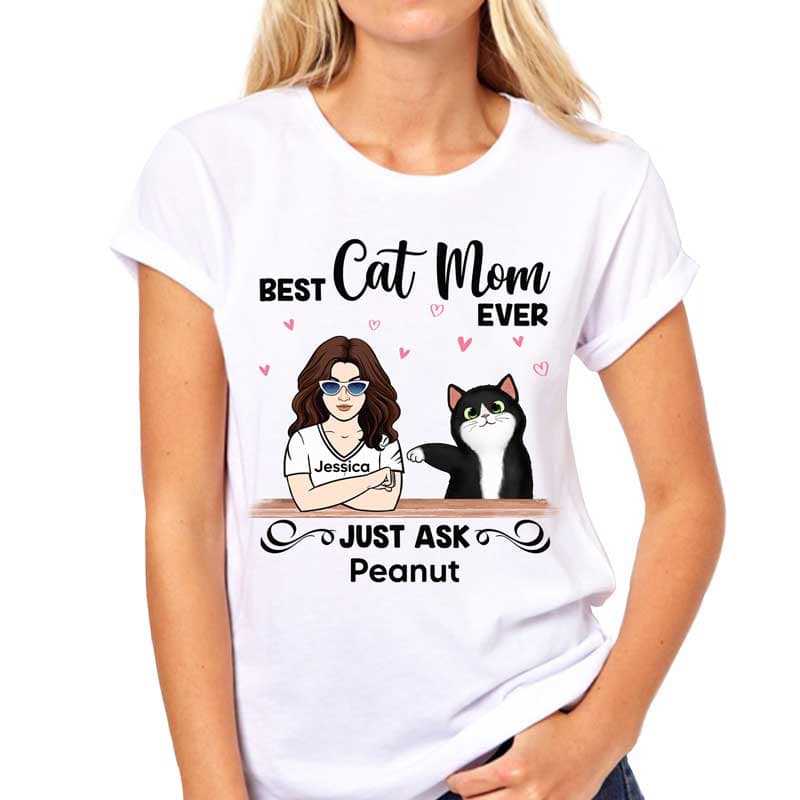 Apparel Best Cat Mom Woman And Fluffy Cat Personalized Shirt