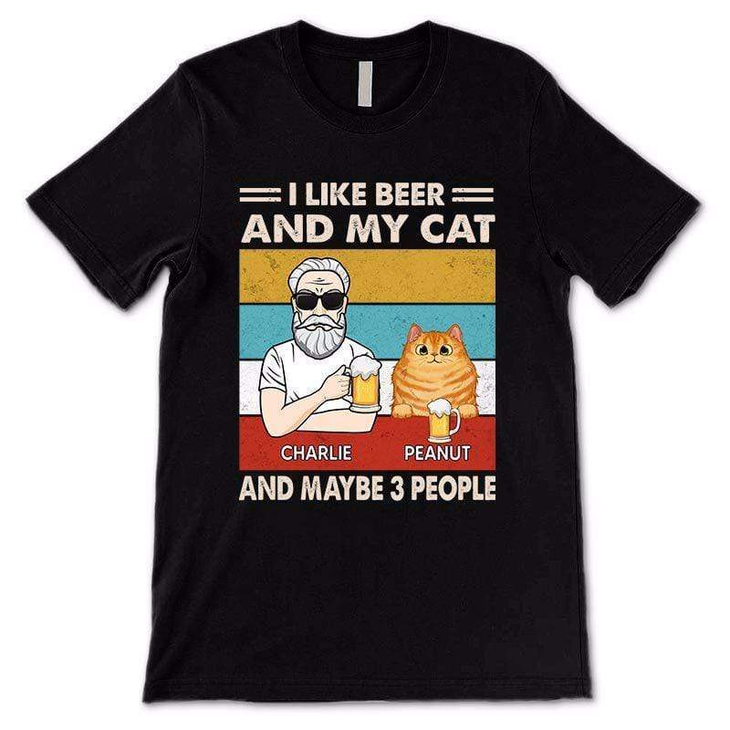Apparel Cat Dad Retro Beer Fluffy Cats Personalized Shirt
