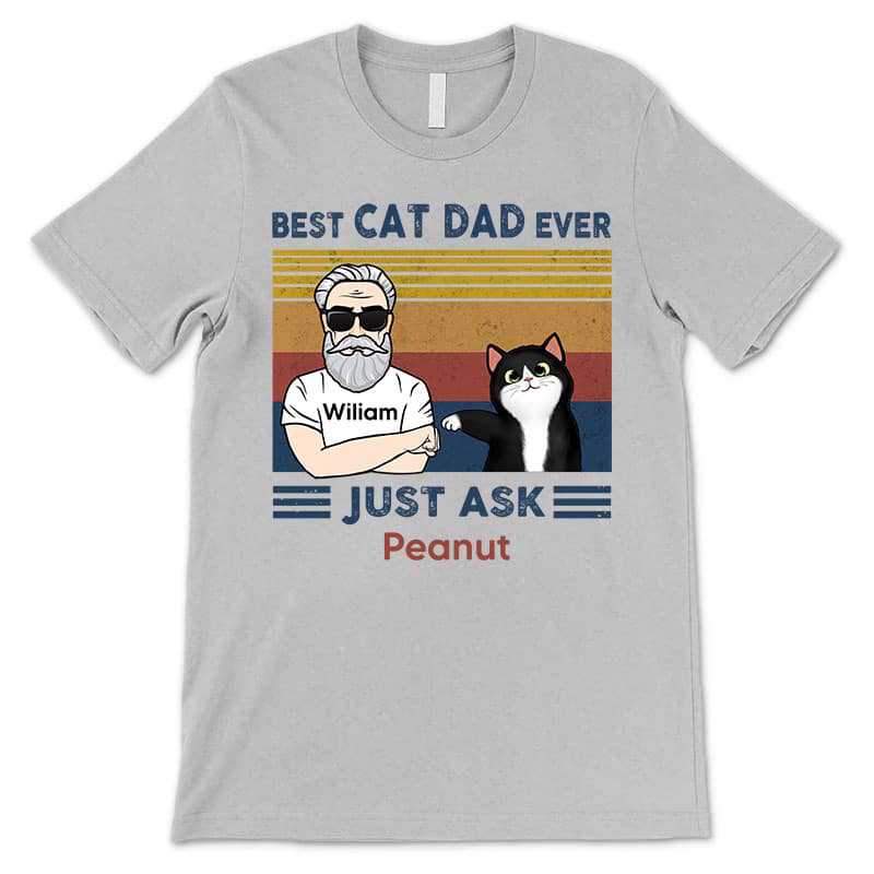 Apparel Cat Dad With Fluffy Cat Personalized Shirt
