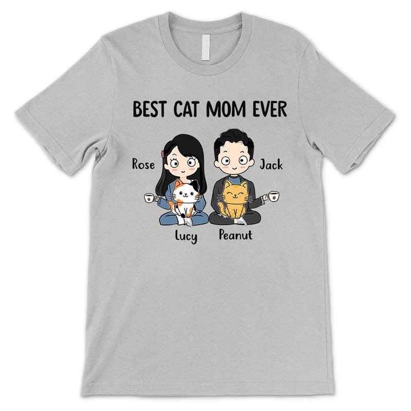Apparel Cat Mom Cat Dad Chibi Couple Personalized Shirt