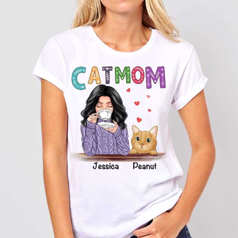 Apparel Cat Mom Pattern Personalized Shirt