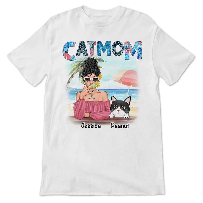 Apparel Cat Mom Summer Pattern Personalized Shirt
