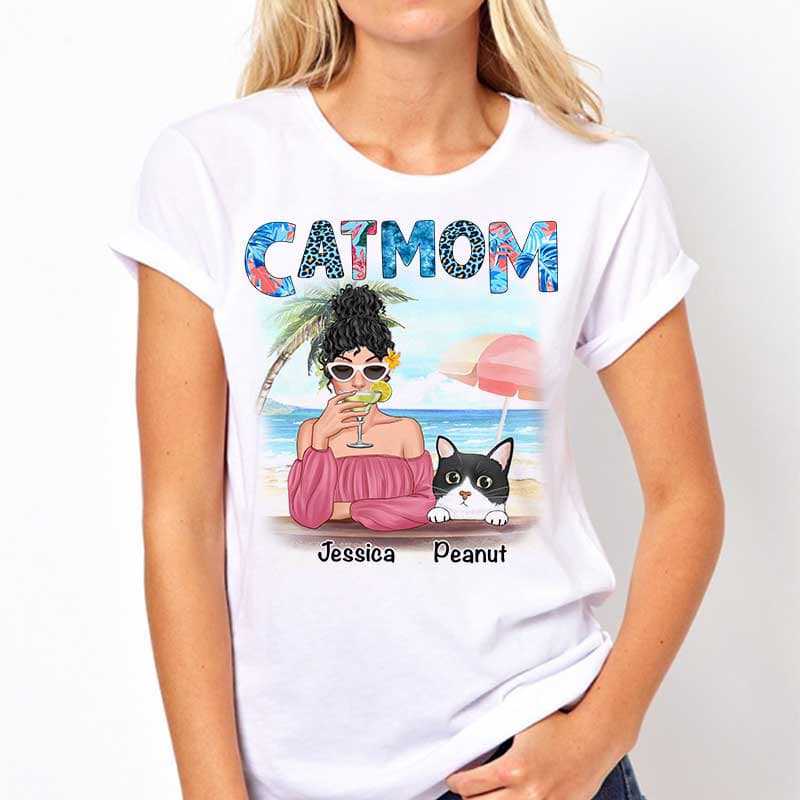 Apparel Cat Mom Summer Pattern Personalized Shirt