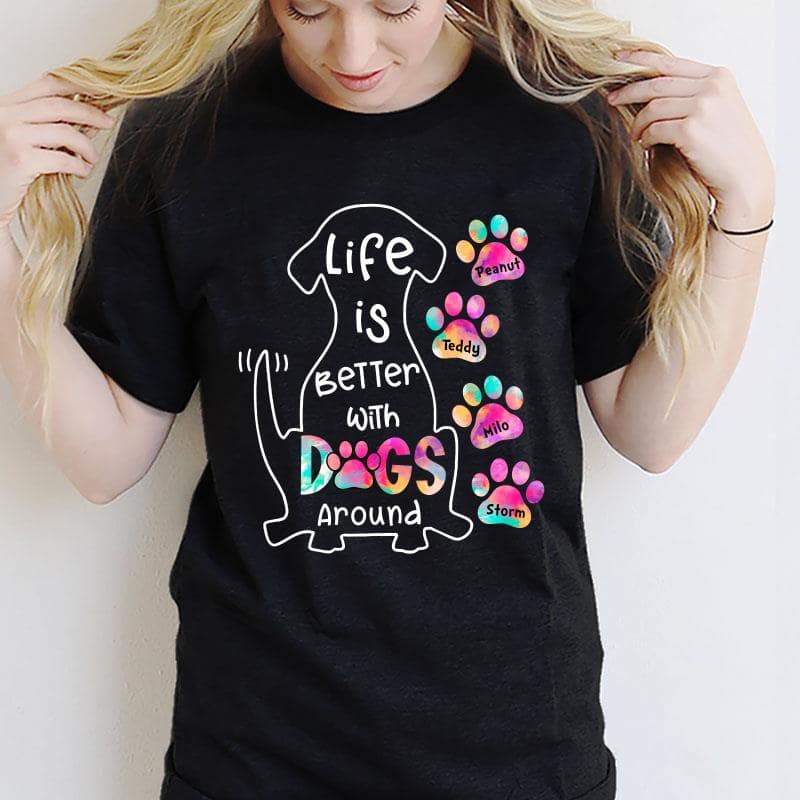 Apparel Colorful Pattern Best Dog Mom Ever Personalized Shirt