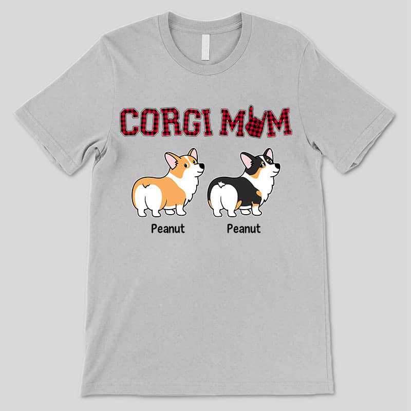Apparel Corgi Mom Red Plaid Personalized Shirt