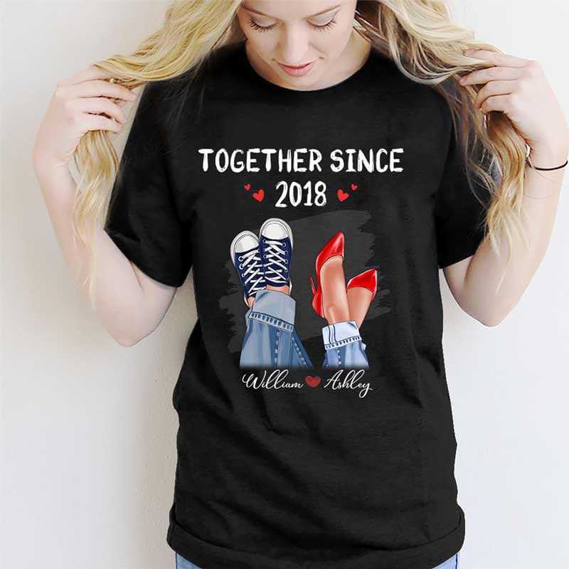 Apparel Couple Together Since Couple Legs Personalized Shirt