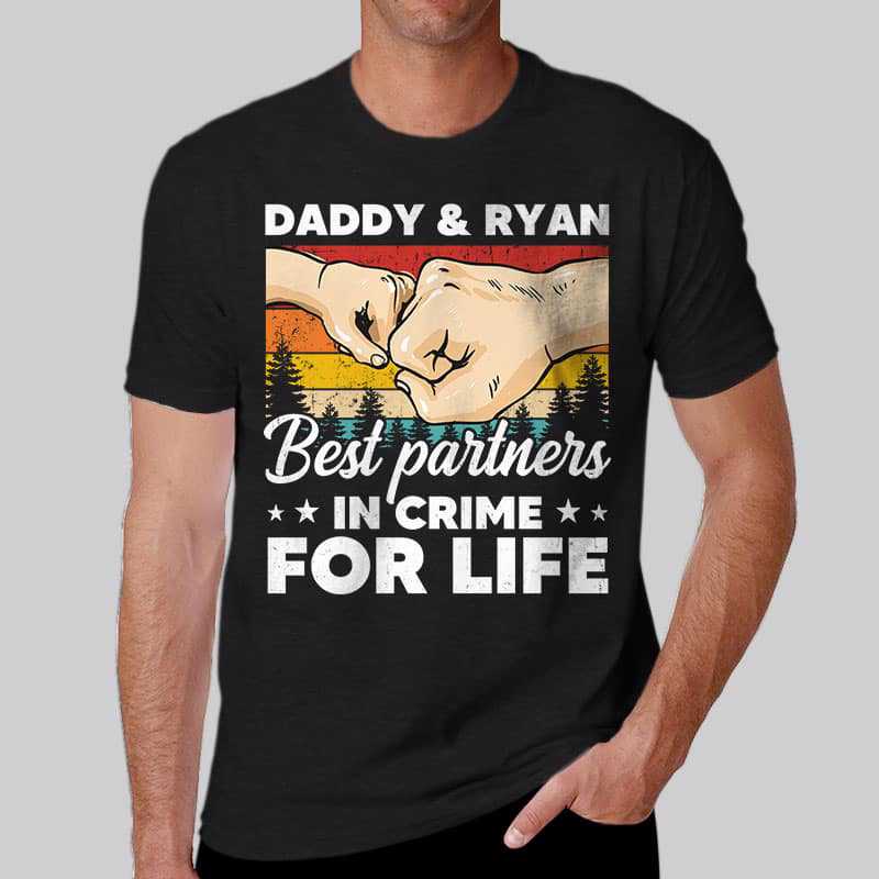 Apparel Daddy Grandpa And Kid Best Partners In Crime Personalized Shirt