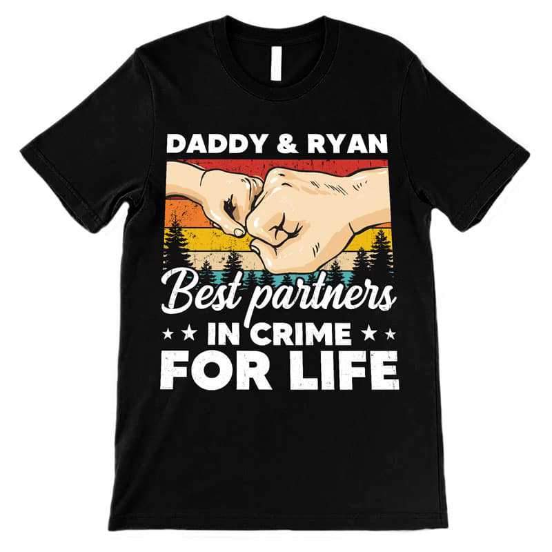 Apparel Daddy Grandpa And Kid Best Partners In Crime Personalized Shirt