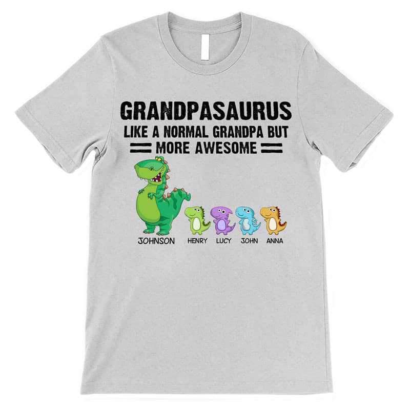 Apparel Daddy Grandpa Uncle Dinosaur And Kids Personalized Shirt (Ver 1-10 Kids)