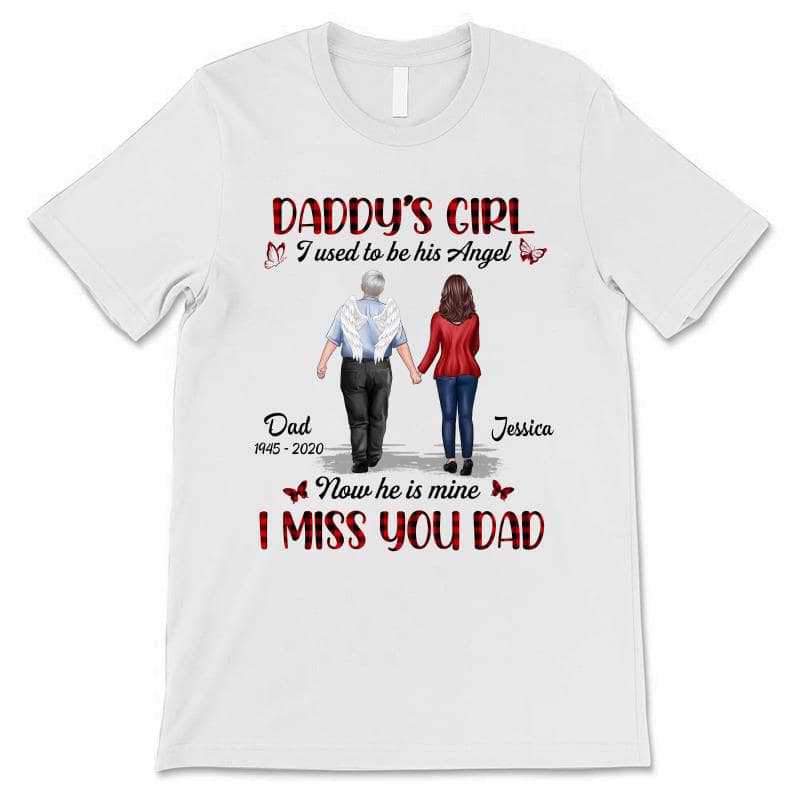 Apparel Daddy‘s Girl Dad & Girl Walking Memorial Personalized Shirt