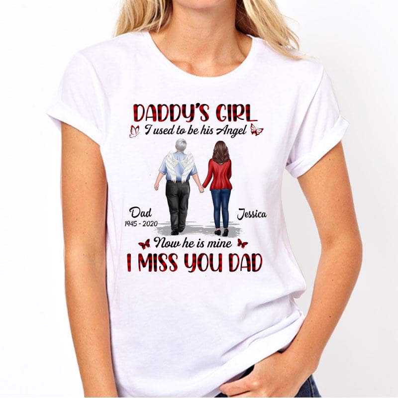 Apparel Daddy‘s Girl Dad & Girl Walking Memorial Personalized Shirt