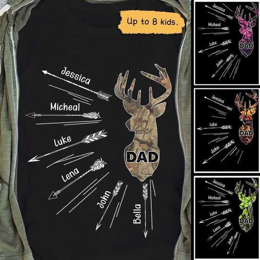 Apparel Deer Hunting Dad Personalized Shirt Classic Tee / Black Classic Tee / S
