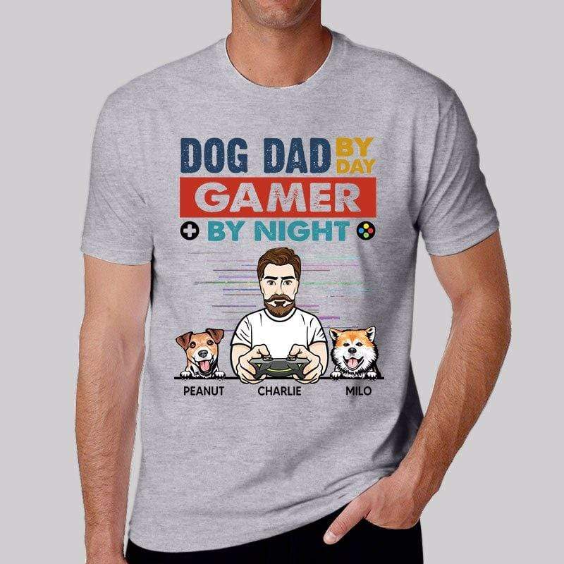 Apparel Dog Dad By Day Gamer By Night Personalized Shirt