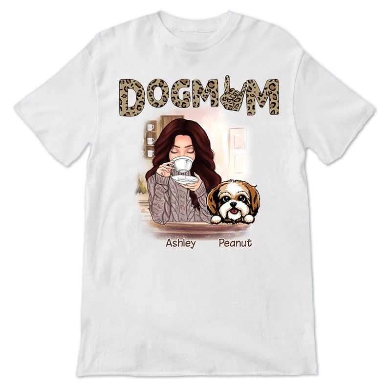 Apparel Dog Mom Leopard Pattern Personalized Shirt