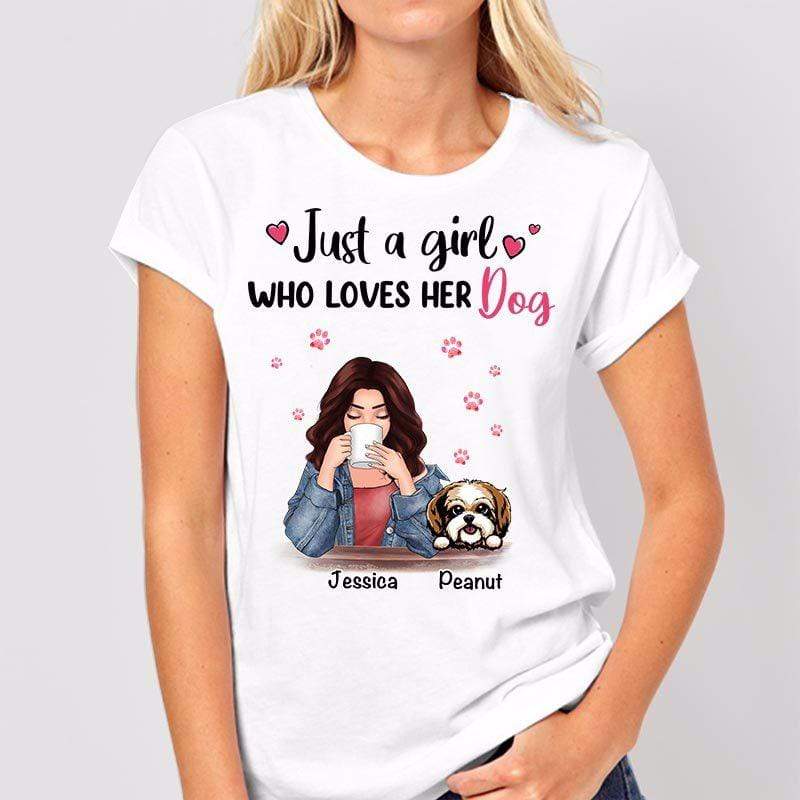Apparel Dog Mom Loves Her Dog Personalized Shirt