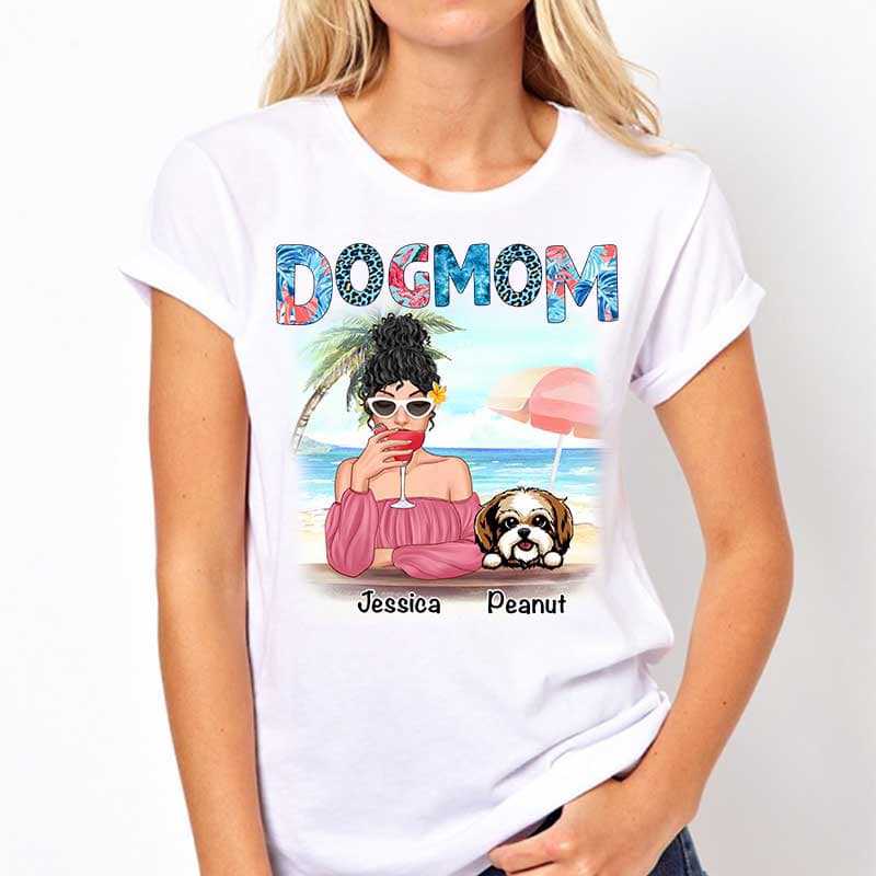 Apparel Dog Mom Summer Patterned Personalized Shirt
