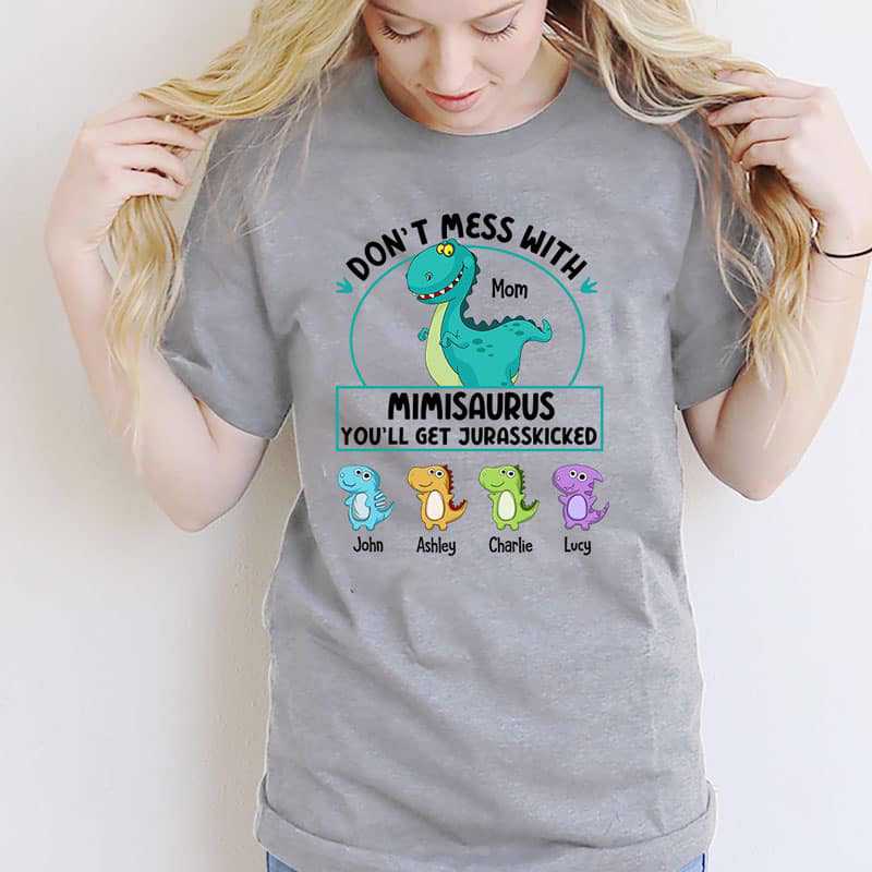 Apparel Don‘t Mess With Grandmasaurus And Kids Personalized Shirt