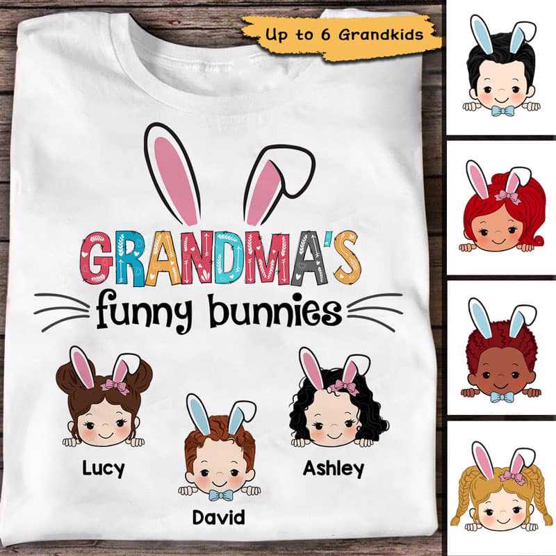 Apparel Easter Peeking Kids Personalized Shirt Classic Tee / White Classic Tee / S