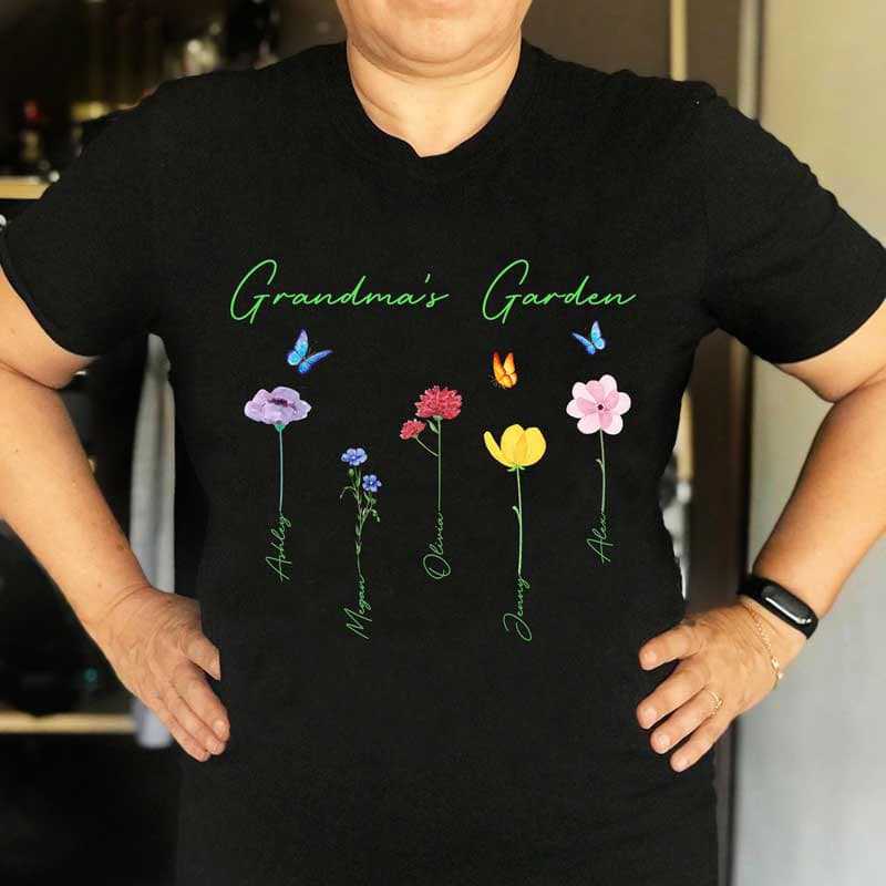 Apparel Family Watercolor Flowers Personalized Dark Shirt (Ver 1-10)