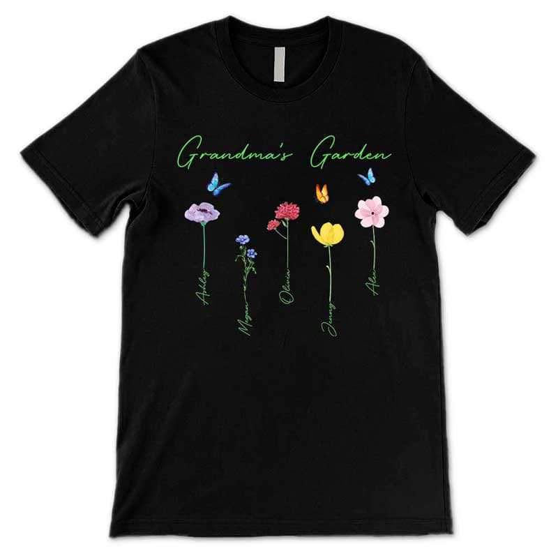 Apparel Family Watercolor Flowers Personalized Dark Shirt (Ver 1-10)