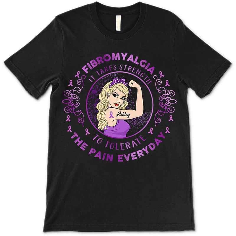 Apparel Fibromyalgia Warrior Strong Woman Personalized Shirt
