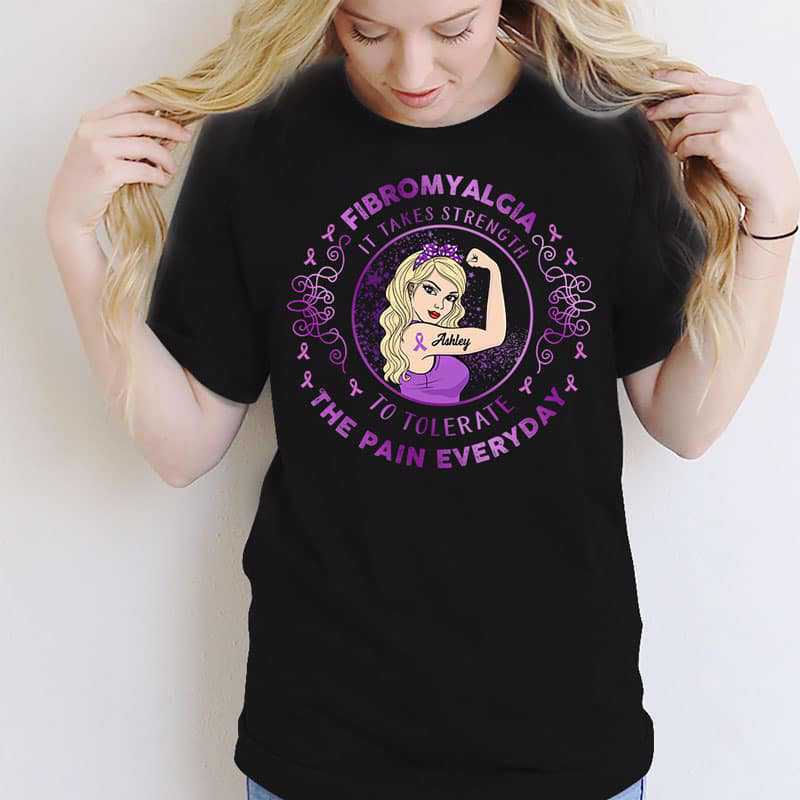 Apparel Fibromyalgia Warrior Strong Woman Personalized Shirt