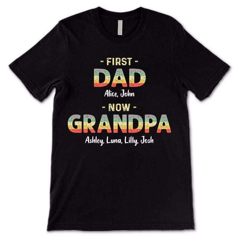 Apparel First Dad Now Grandpa Retro Personalized Shirt