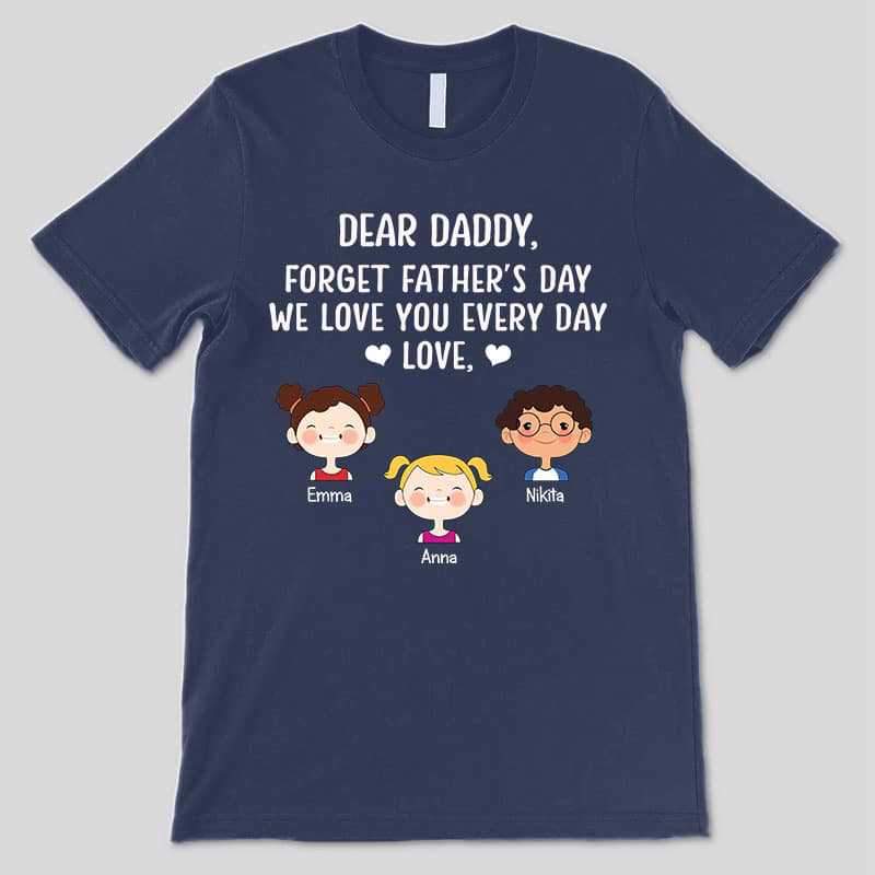 Apparel Forget Father‘s Day Cute Kid Face Personalized Shirt