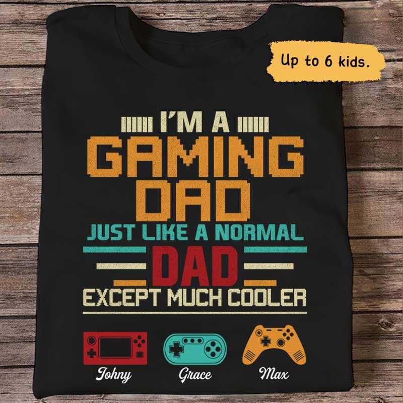 Apparel Gaming Dad Cooler Personalized Shirt Classic Tee / Black Classic Tee / S