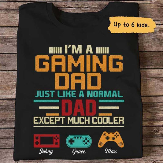 Apparel Gaming Dad Cooler Personalized Shirt Classic Tee / Black Classic Tee / S