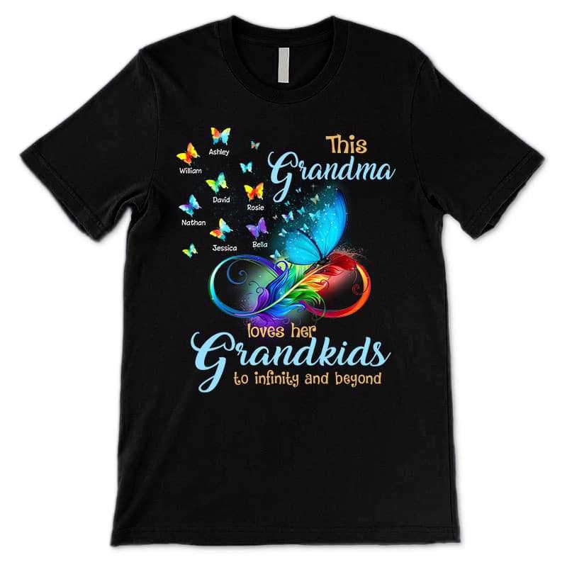 Apparel Grandma Loves Grandkids To Infinity And Beyond Personalized Shirt