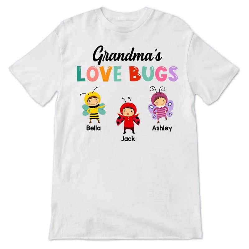 Apparel Grandma‘s Love Bugs Personalized Shirt
