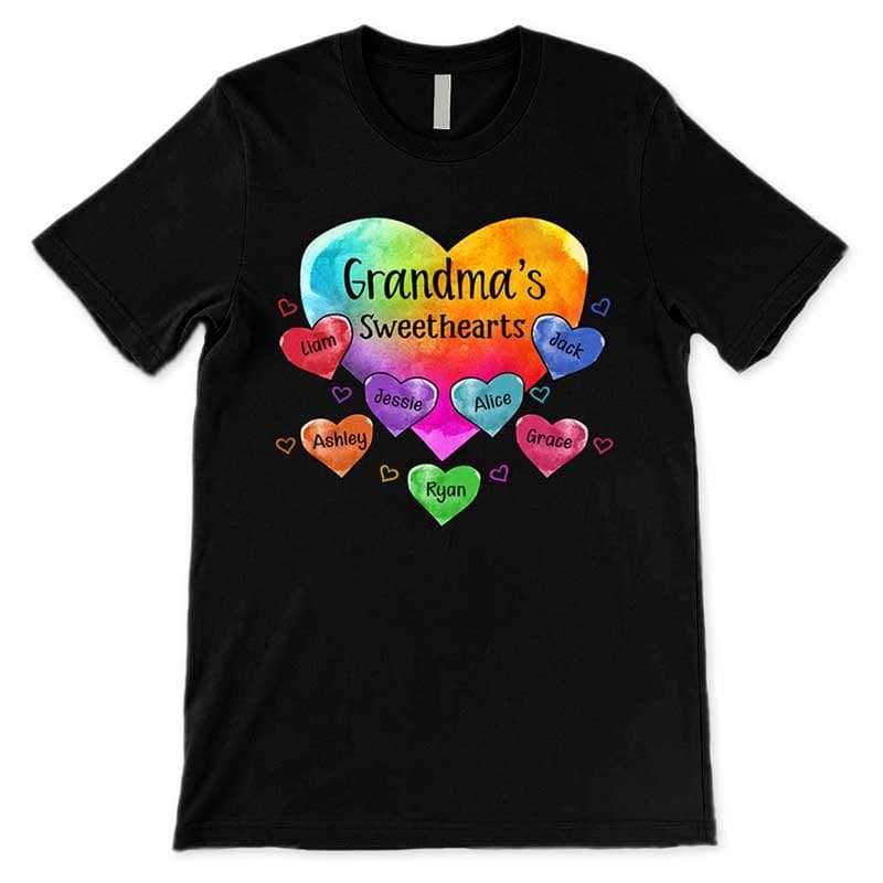 Apparel Grandma Sweethearts Pattern Personalized Shirt