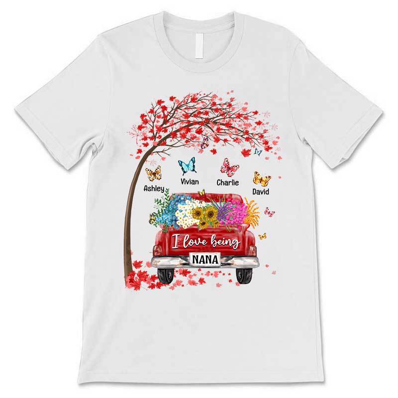 Apparel Grandma Truck Butterflies Personalized Shirt