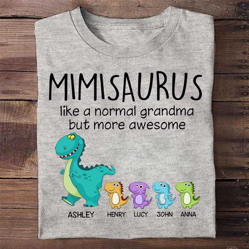Apparel Grandmasaurus And Kids Personalized Shirt Classic Tee / Ash Classic Tee / S