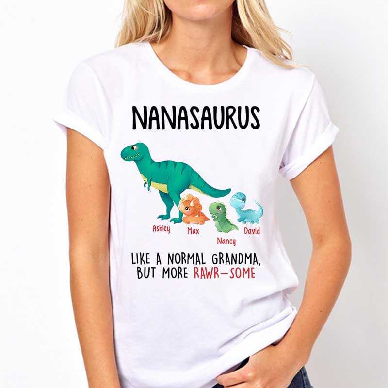 Apparel Grandmasaurus More Awesome With Cute Dinosaur Personalized Shirt