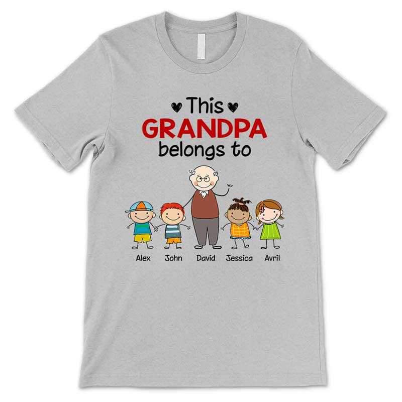 Apparel Grandpa Stick And Kids Personalized Shirt