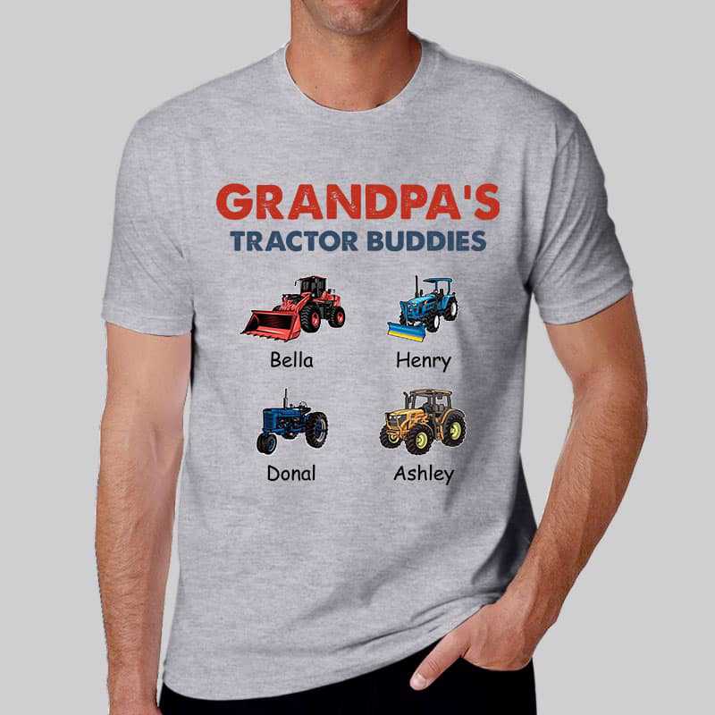 Apparel Grandpa Tractor Buddies Personalized Shirt