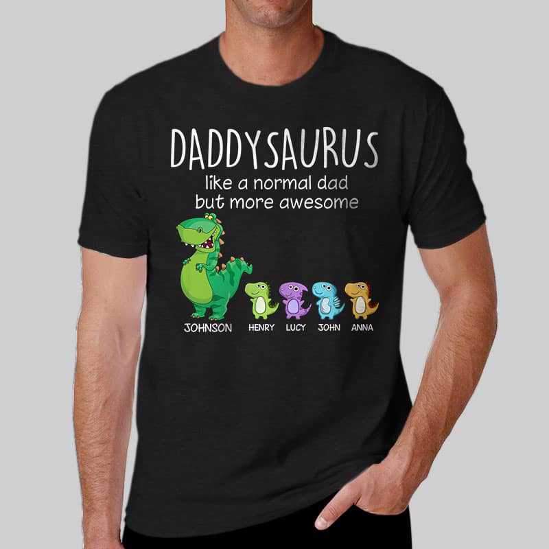 Apparel Grandpasaurus And Kids Personalized Shirt (Dark Shirt) (1-10)