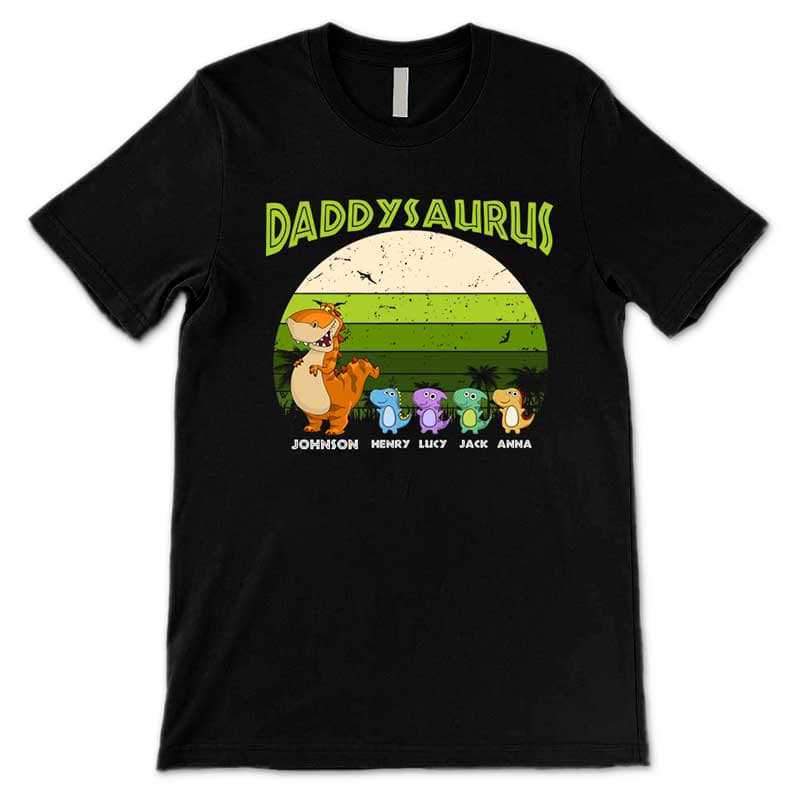 Apparel Grandpasaurus Daddysaurus And Kids Personalized Shirt