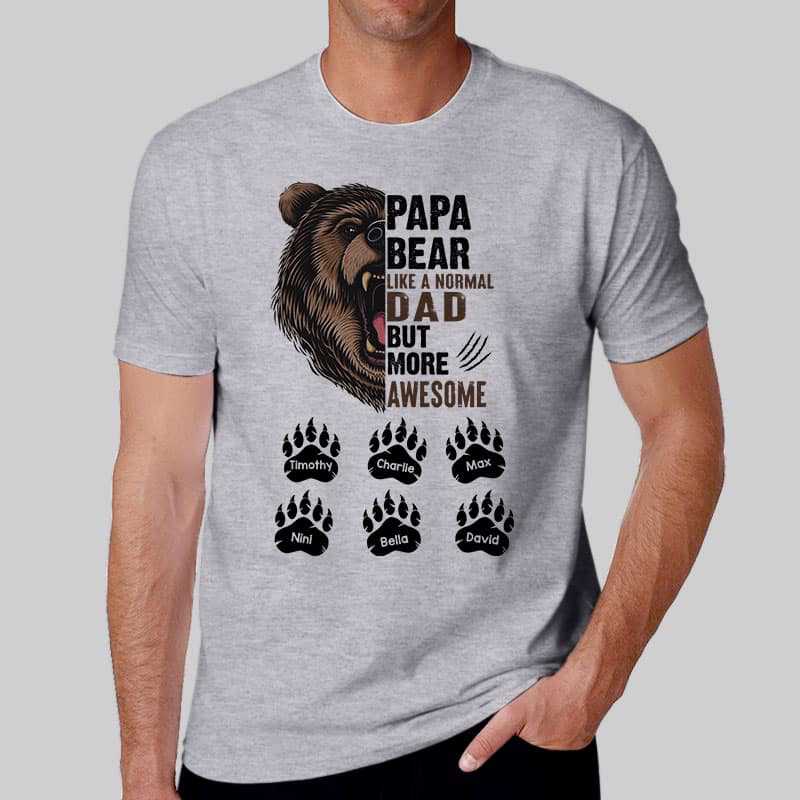 Apparel Half Daddy Papa Bear Face Personalized Shirt