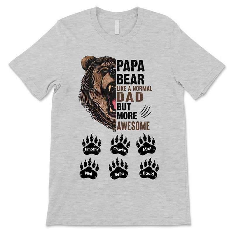 Apparel Half Daddy Papa Bear Face Personalized Shirt