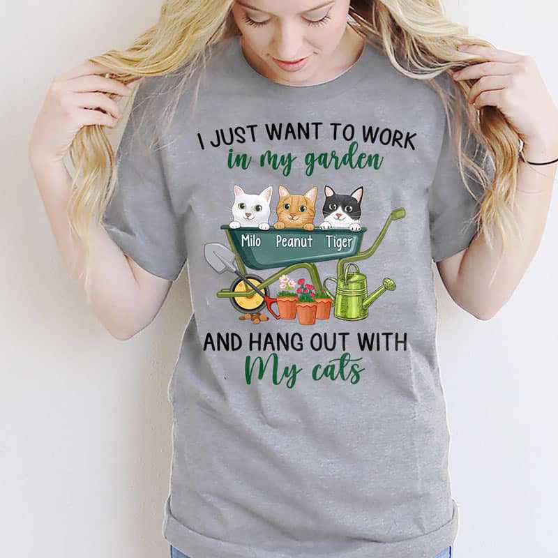 Apparel Hang Out With Cat And Work In Garden Personalized Shirt